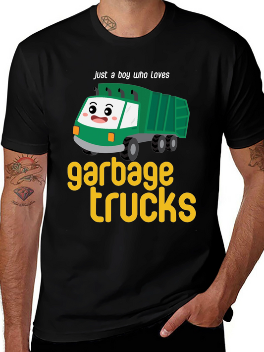 Garbage Truck Lover Tee - Boys Cute Cartoon Truck T-Shirt