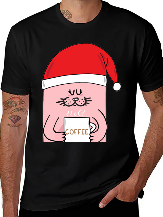 Festive Cat Coffee T-Shirt