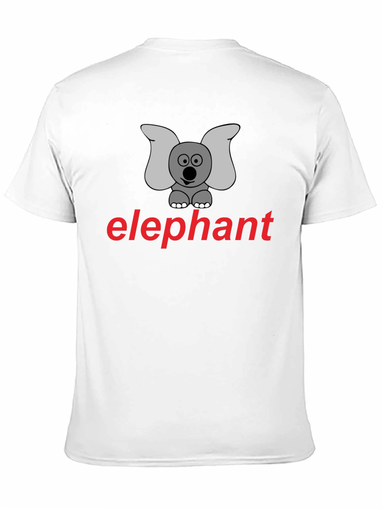 Black Elephant Cartoon T-Shirt - Unisex Casual Wear