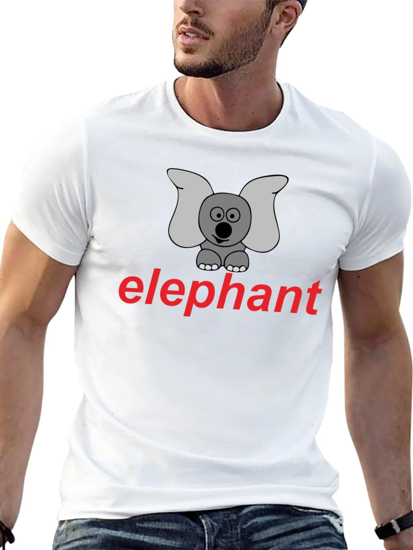 Black Elephant Cartoon T-Shirt - Unisex Casual Wear