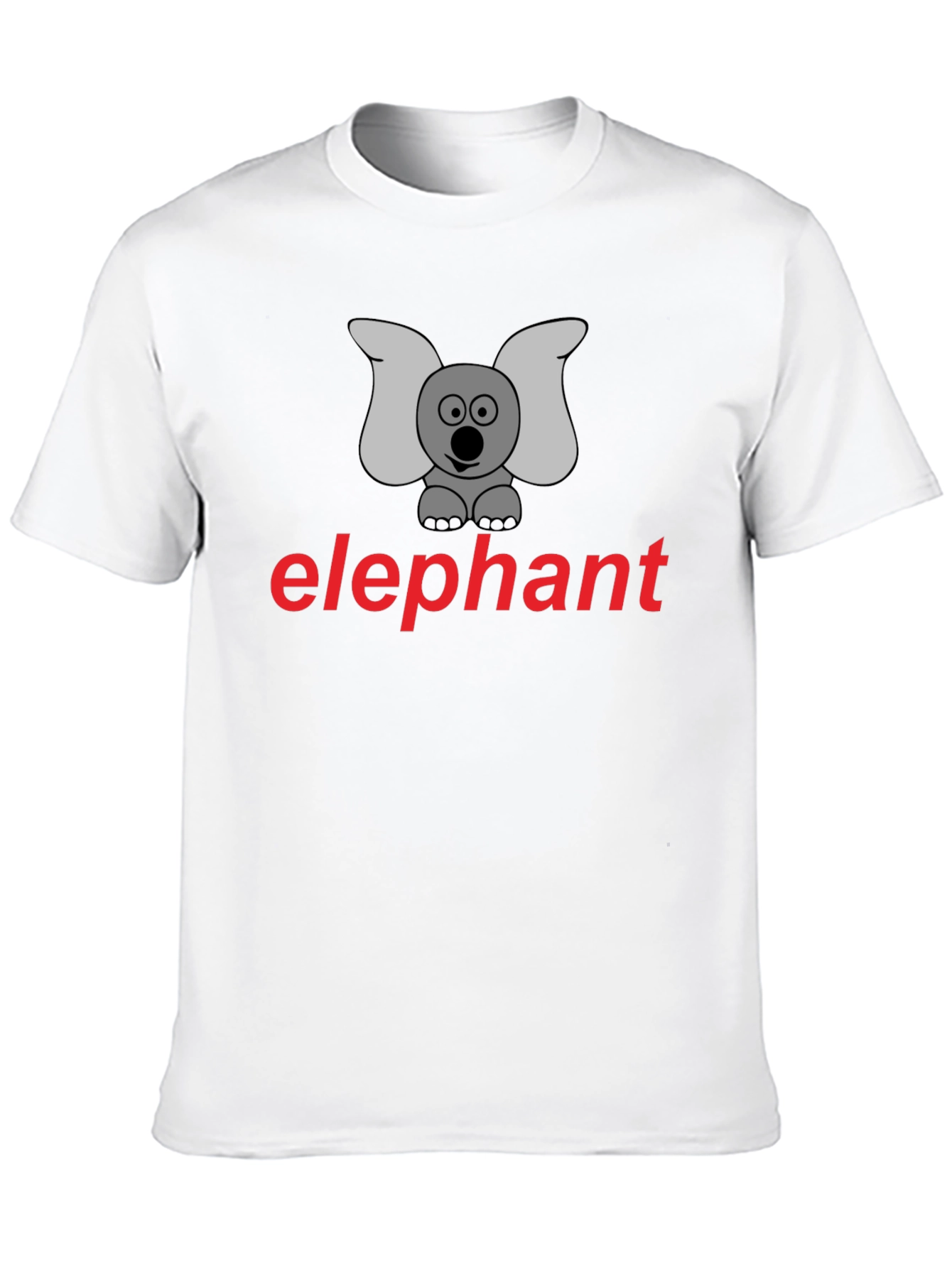 Black Elephant Cartoon T-Shirt - Unisex Casual Wear