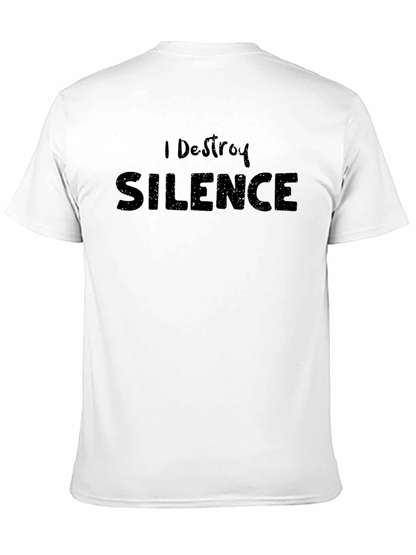 I Destroy Silence Black Graphic T-Shirt