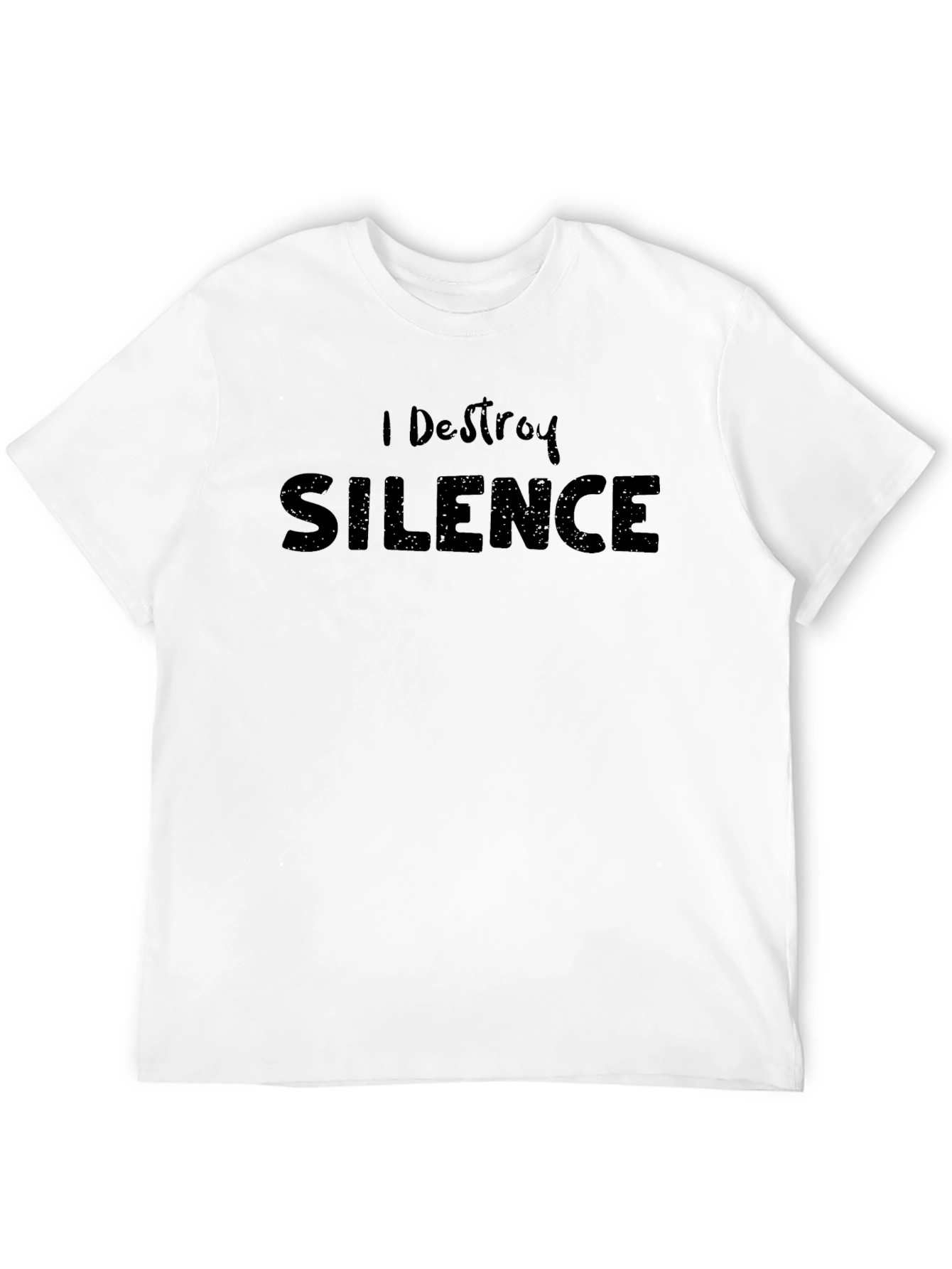 I Destroy Silence Black Graphic T-Shirt