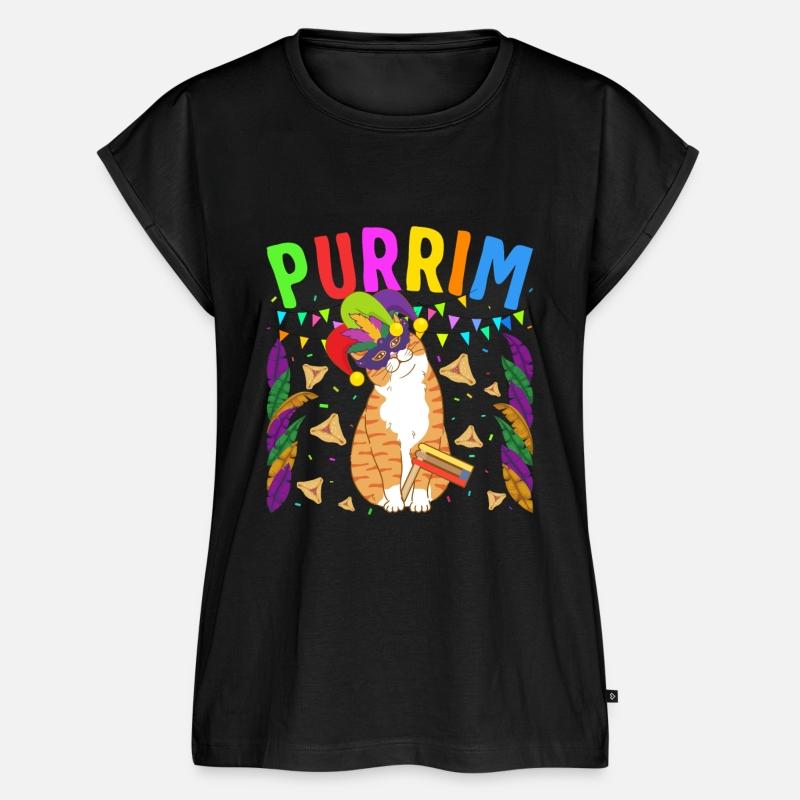 Happy Purim Shirt, Purrim Cat Jester Hat Gragger