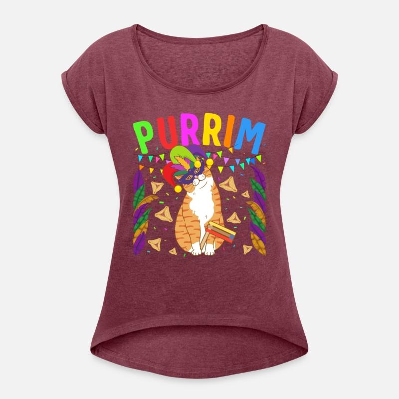 Happy Purim Shirt, Purrim Cat Jester Hat Gragger