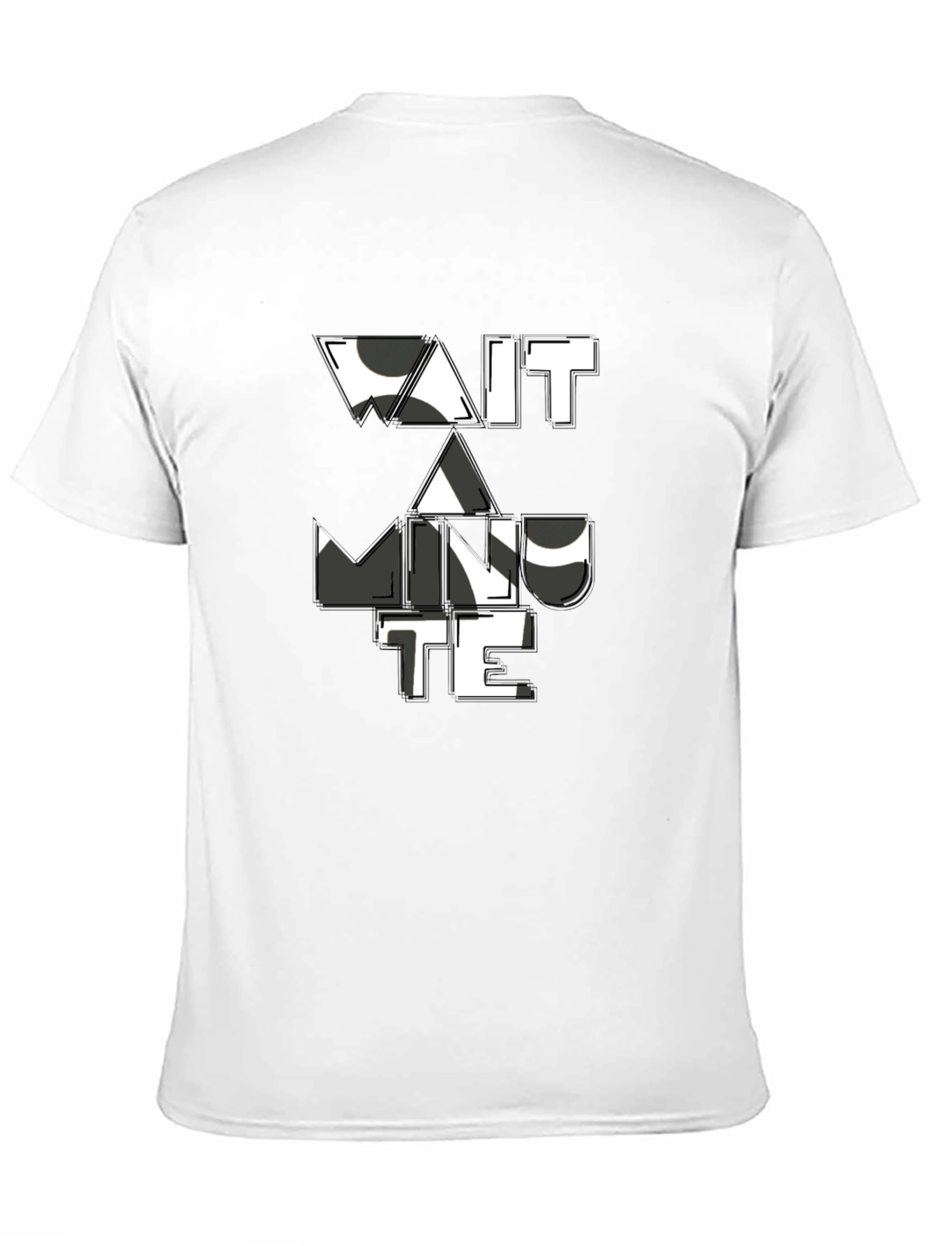 Wait a Minute Graphic Tee - Stylish Black T-Shirt