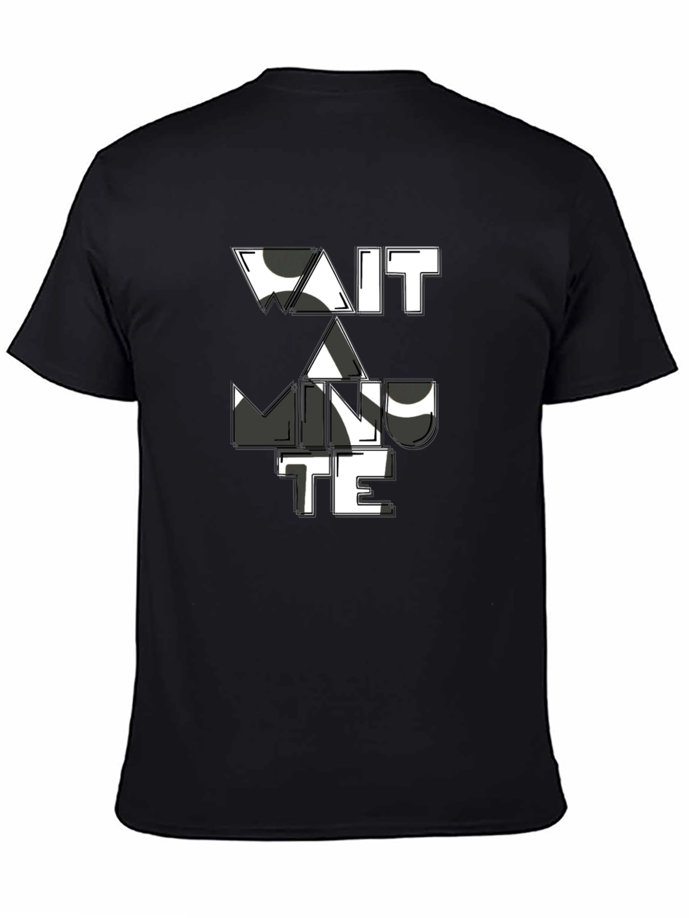 Wait a Minute Graphic Tee - Stylish Black T-Shirt