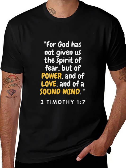 2 Timothy 1:7 Bible Verse T-Shirt