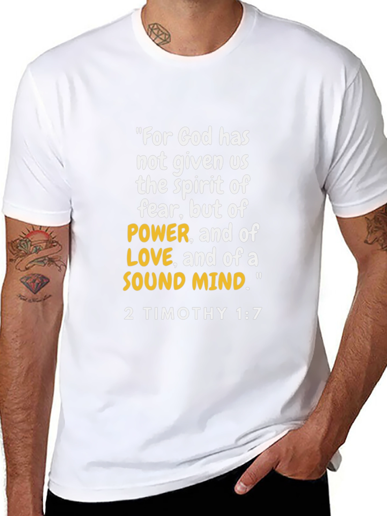 2 Timothy 1:7 Bible Verse T-Shirt