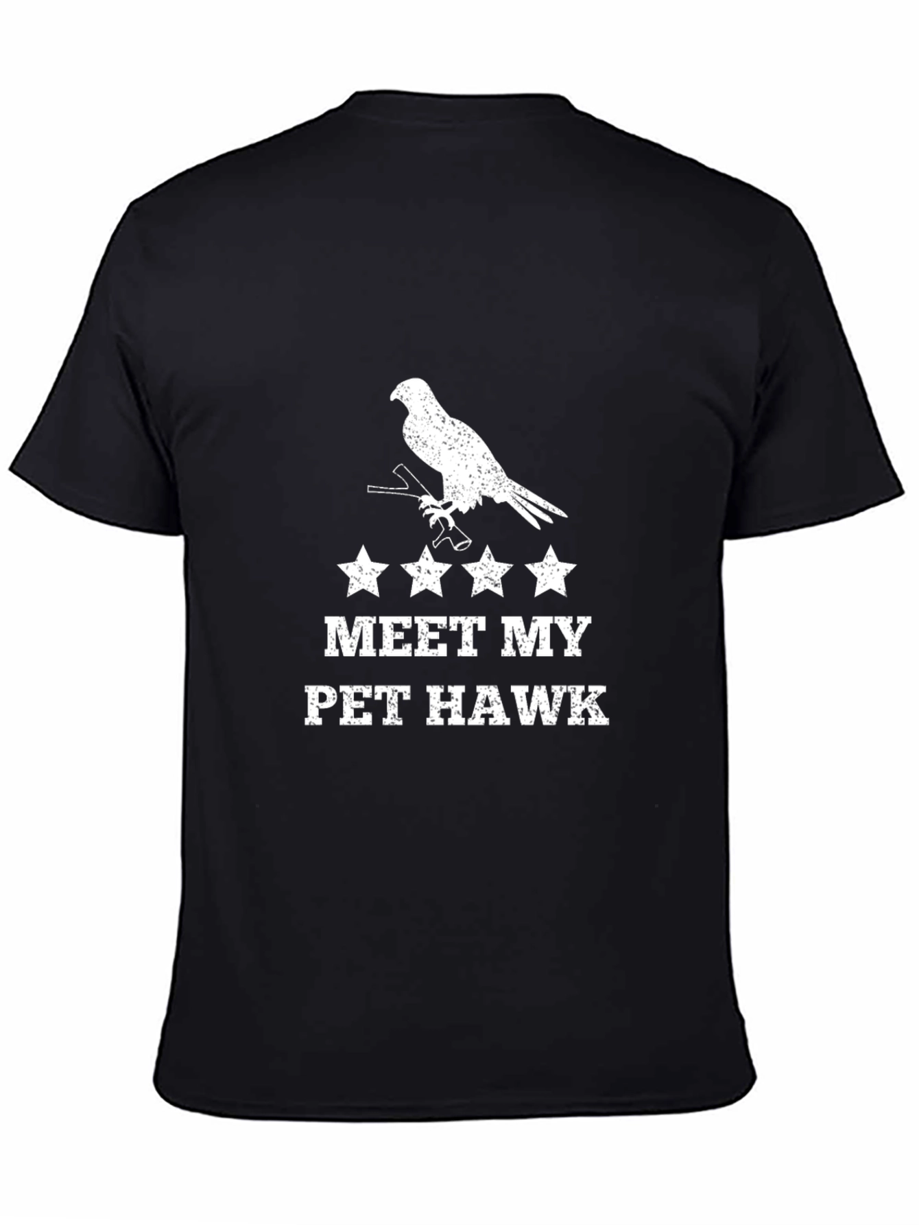 Meet My Pet Hawk Graphic T-Shirt - Black