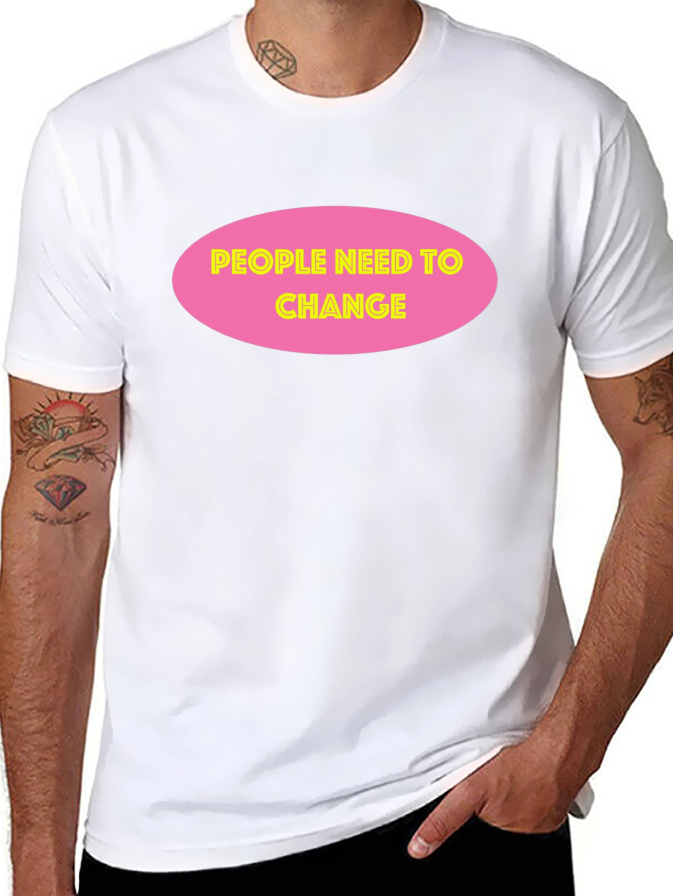 People Need To Change Black Graphic Tee