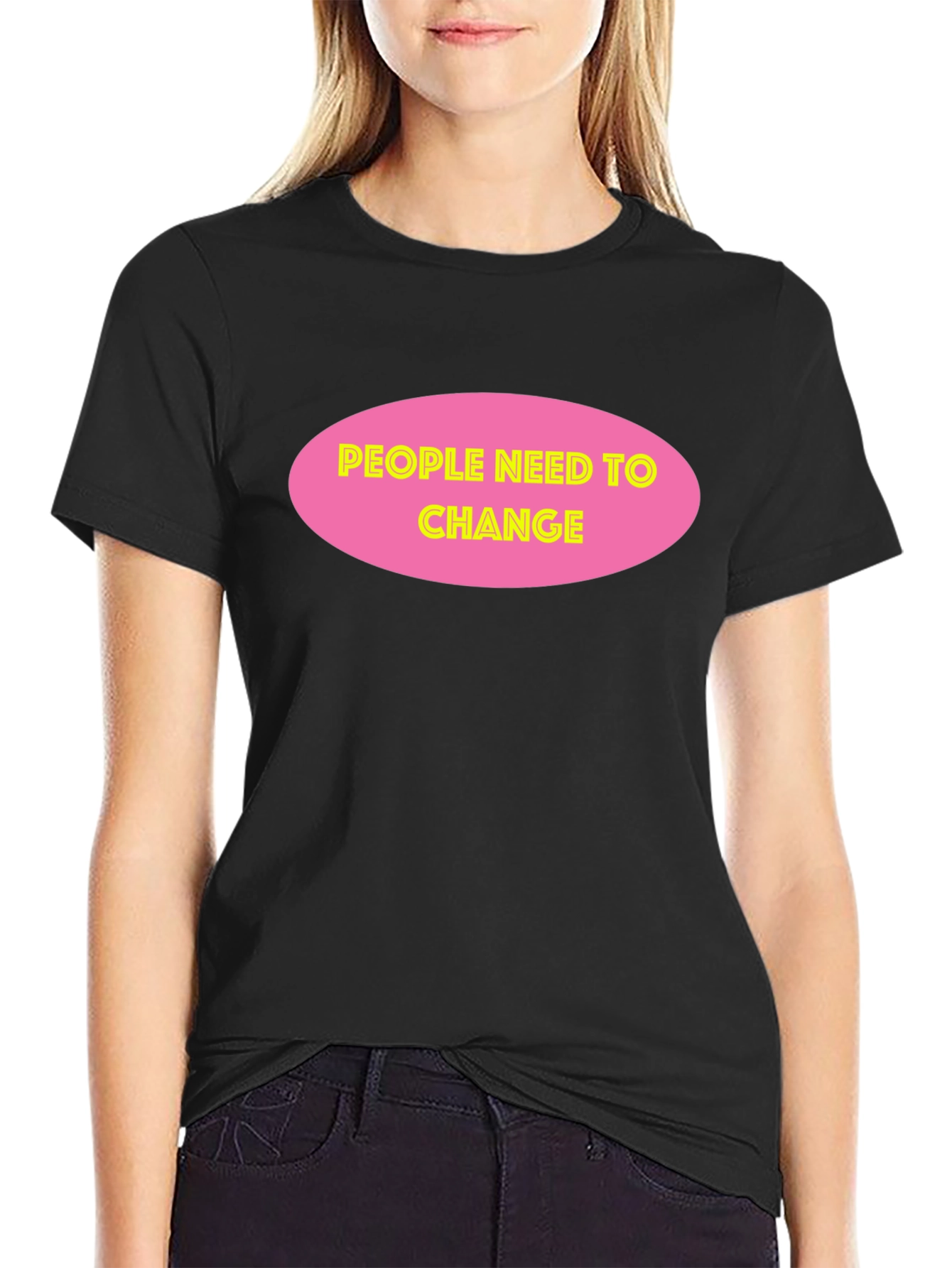 People Need To Change Black Graphic Tee