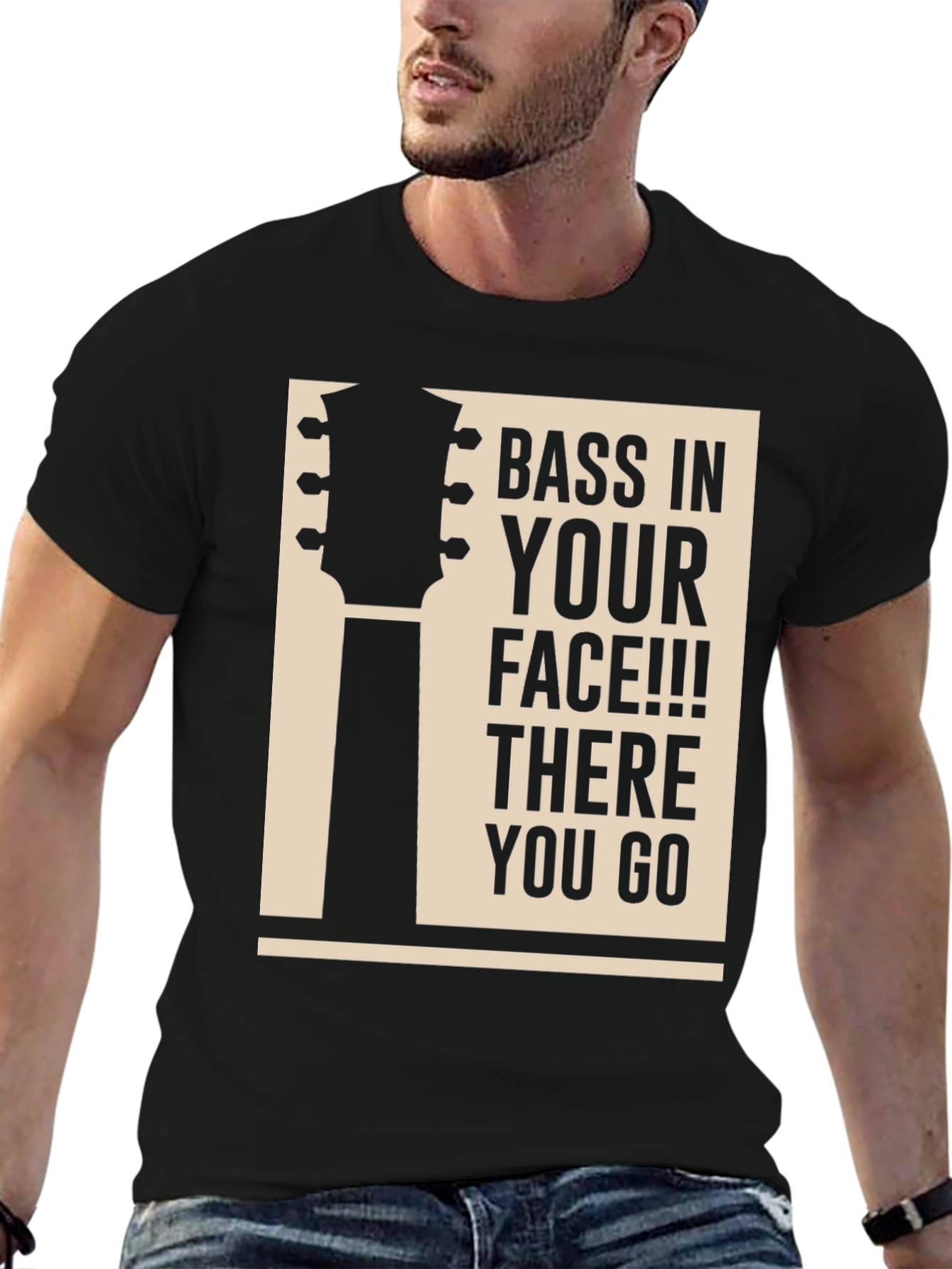 Bass In Your Face T-Shirt - Black
