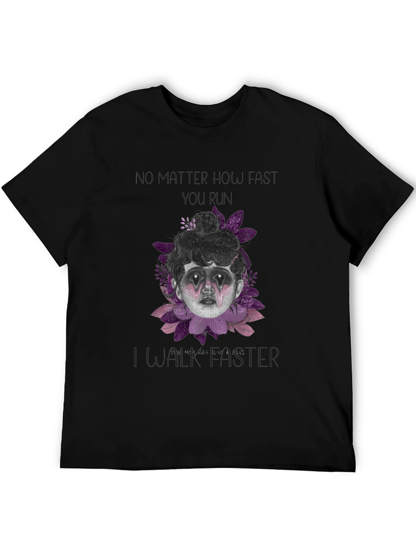 Gothic Girl T-Shirt - Dark Floral Design