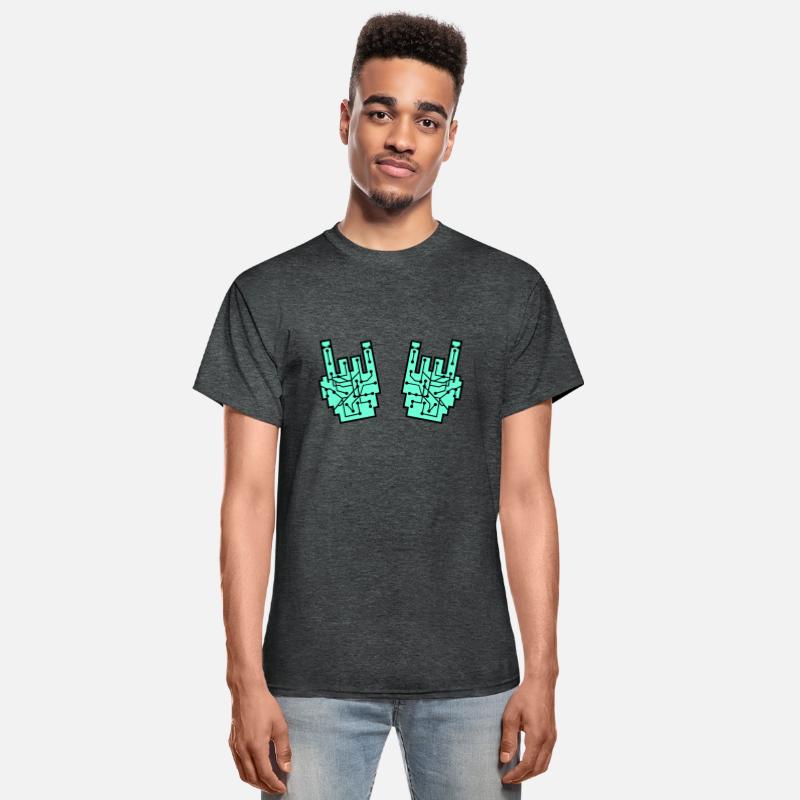 Heavy metal nerd electronic circuits hand gesture