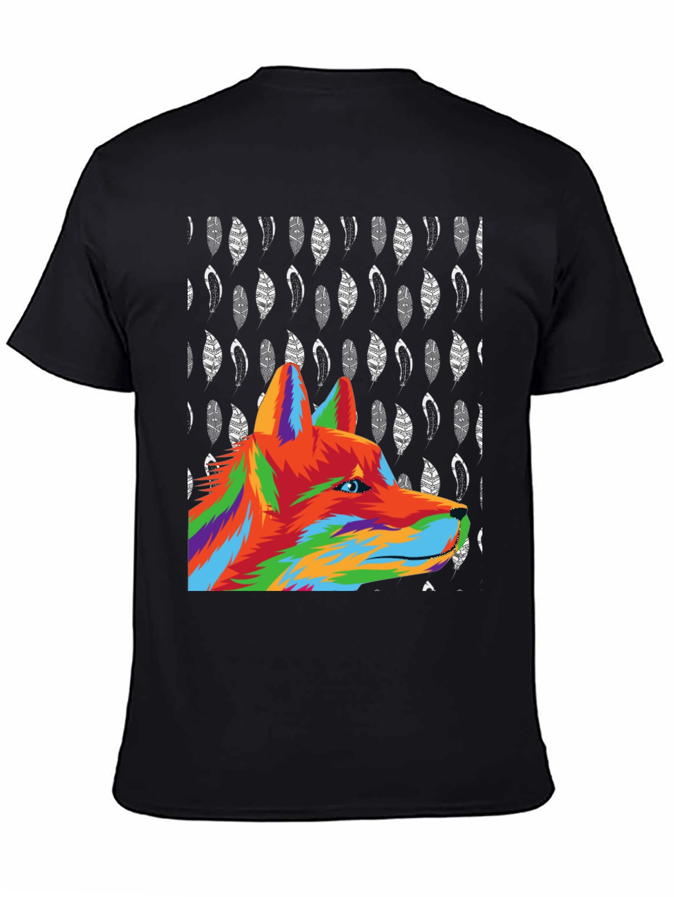 Bold Wolf Graphic Tee - Black Cotton Blend