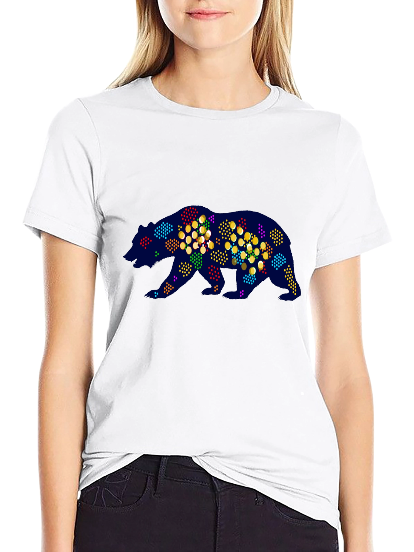 Abstract Bear Graphic Tee - Mens Black T-Shirt