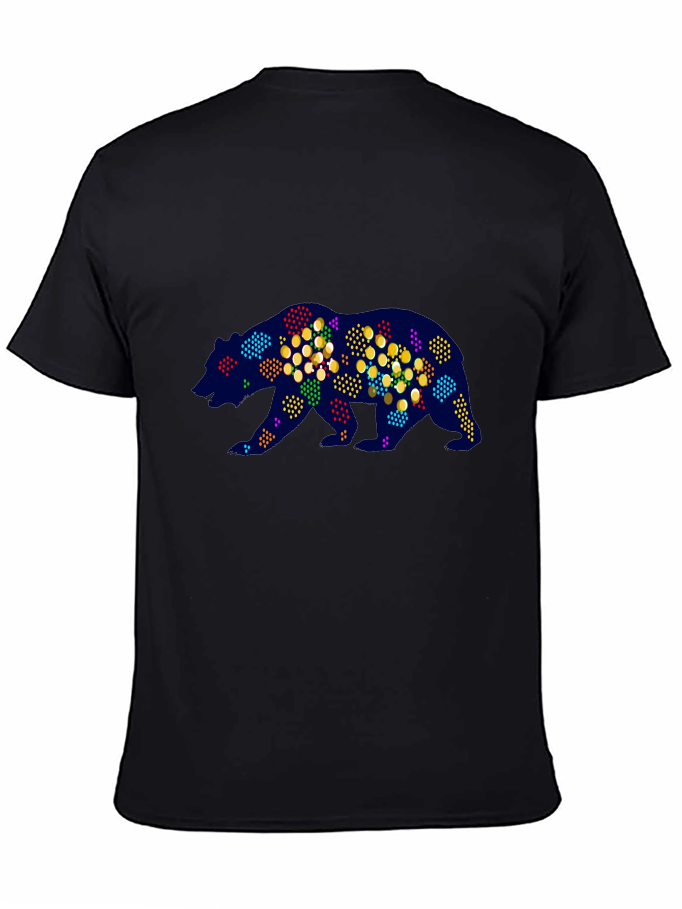 Abstract Bear Graphic Tee - Mens Black T-Shirt