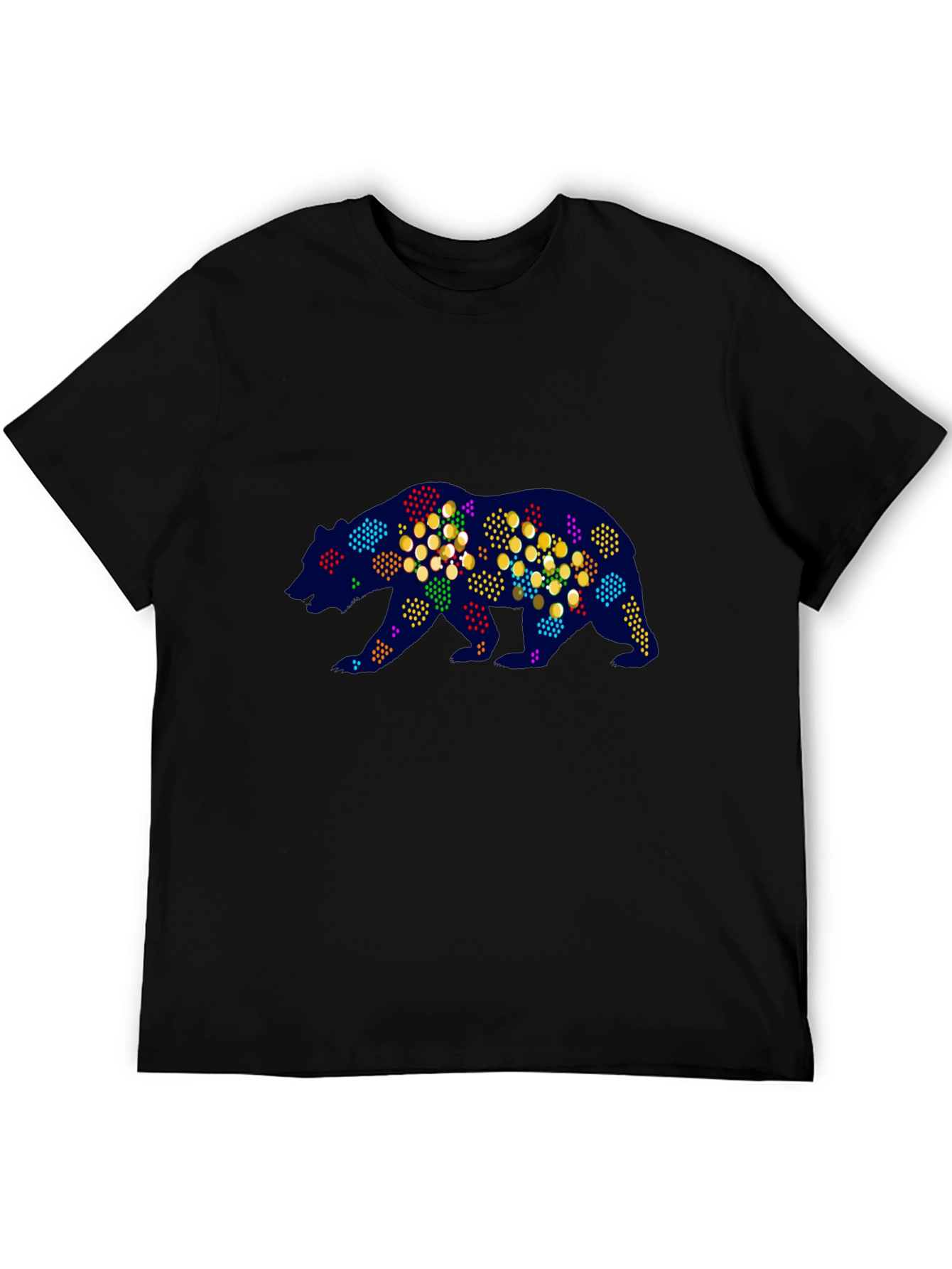 Abstract Bear Graphic Tee - Mens Black T-Shirt