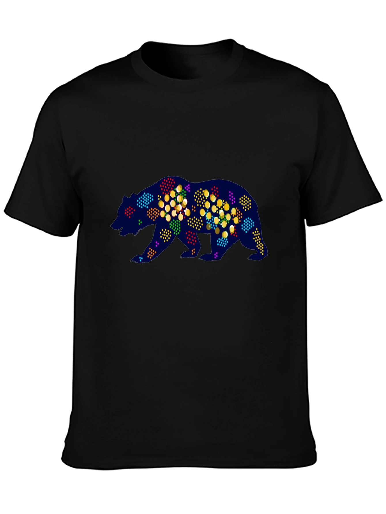 Abstract Bear Graphic Tee - Mens Black T-Shirt