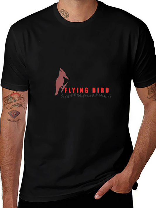 Flying Bird Graphic Tee - Stylish Black T-Shirt