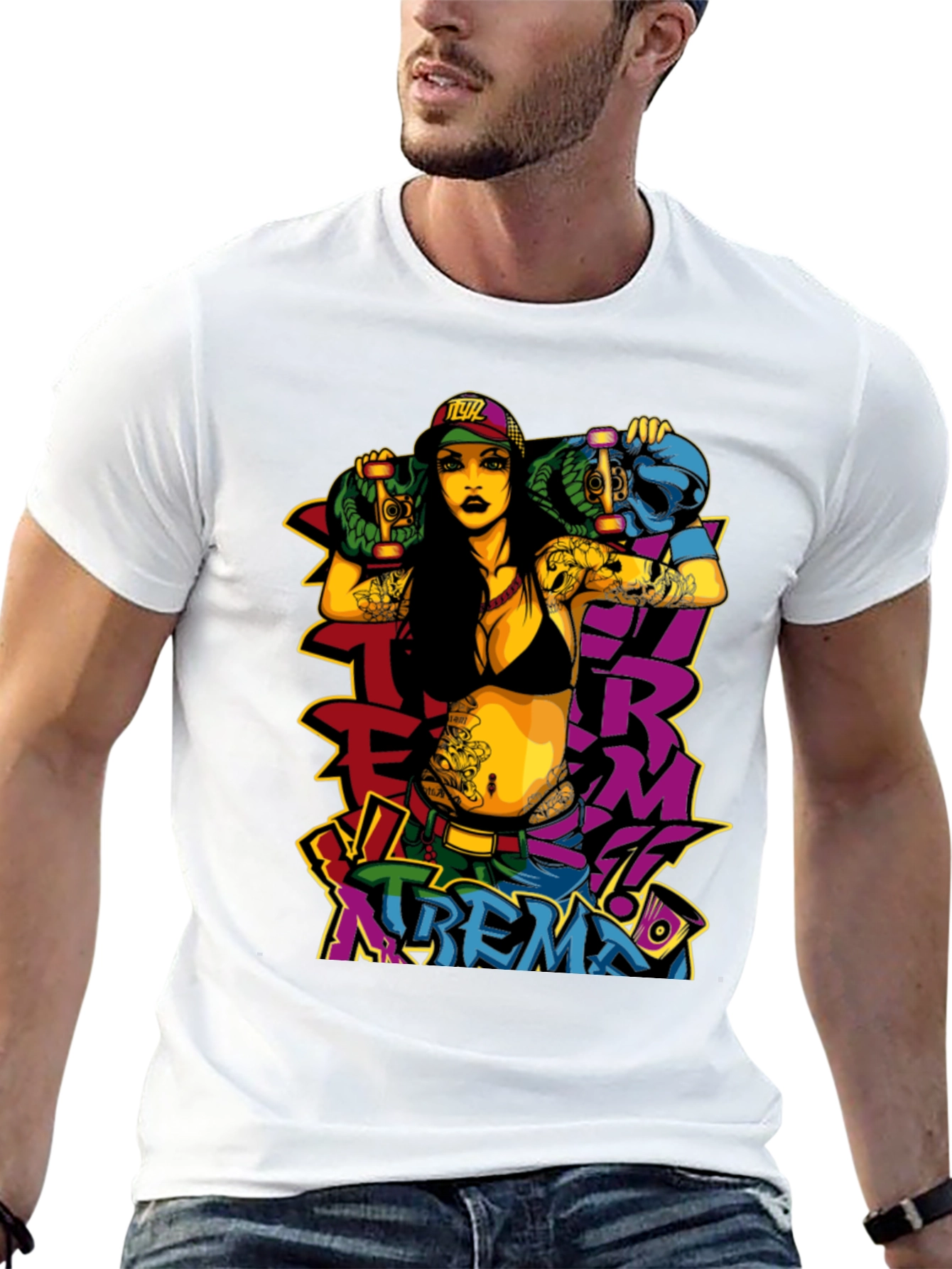Edgy Xtreme T-Shirt - Bold Graphic Print