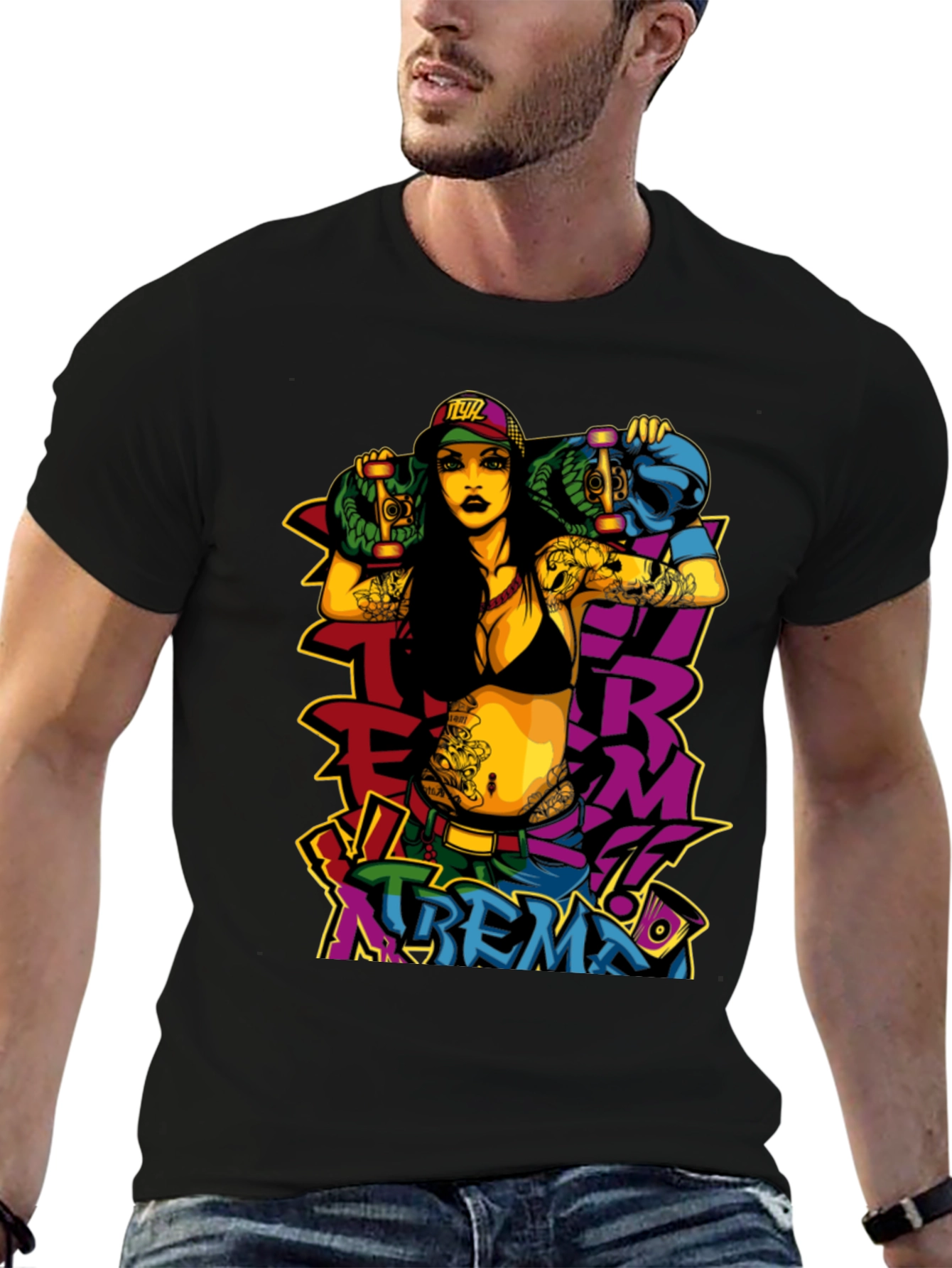 Edgy Xtreme T-Shirt - Bold Graphic Print