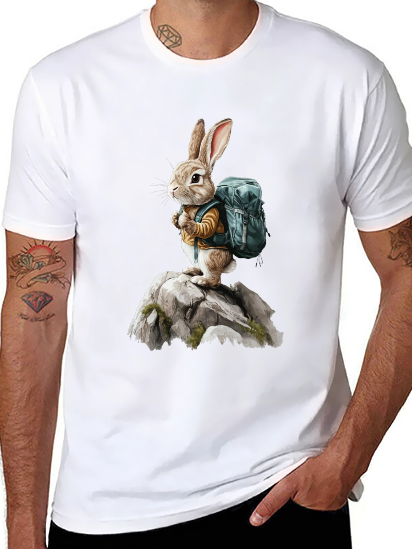 Bunny Hiker T-Shirt - Adventure Rabbit Tee