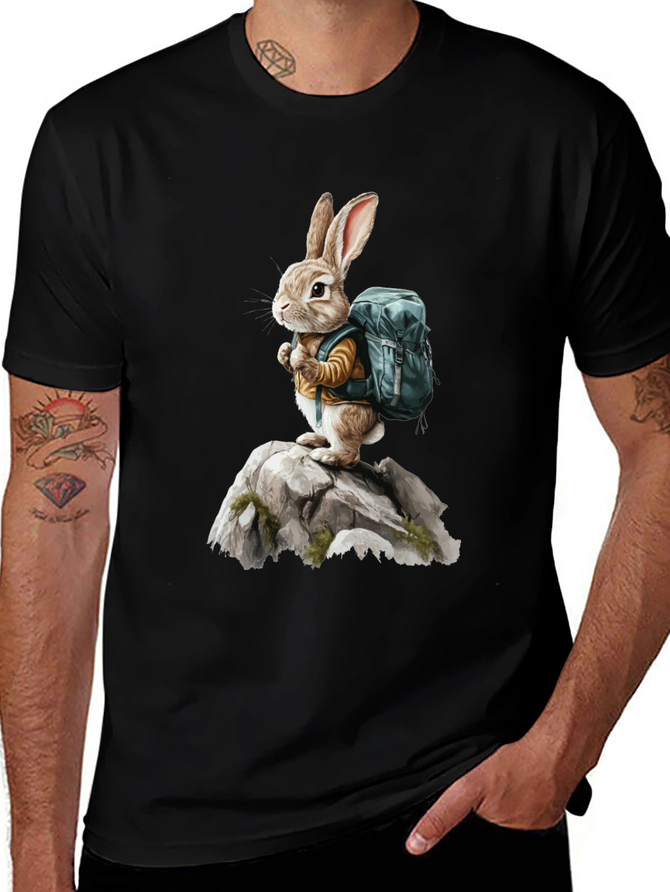 Bunny Hiker T-Shirt - Adventure Rabbit Tee