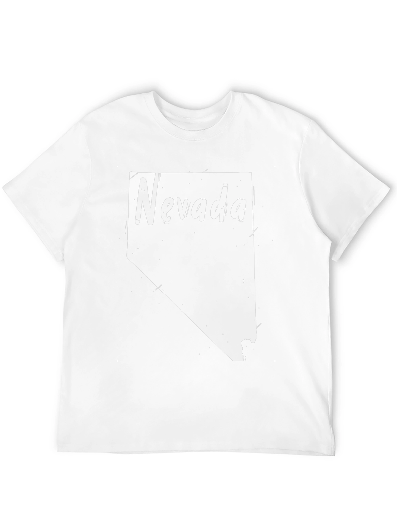 Nevada State Outline T-Shirt - Mens Black Tee