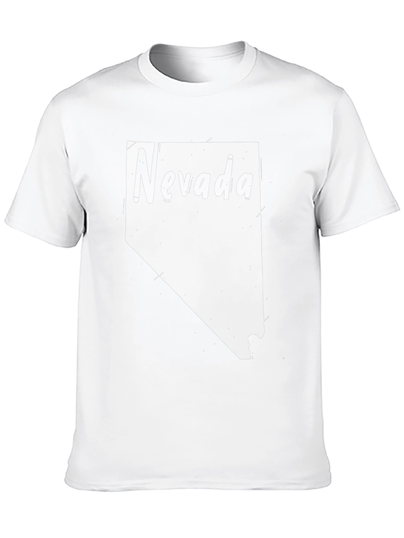 Nevada State Outline T-Shirt - Mens Black Tee