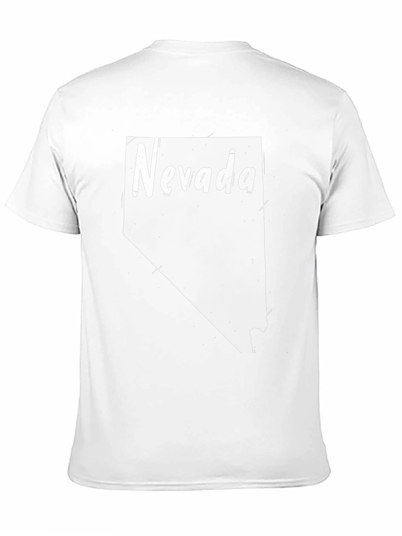 Nevada State Outline T-Shirt - Mens Black Tee
