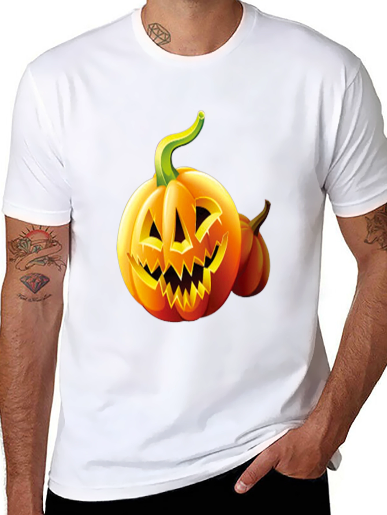 Spooky Pumpkin Graphic Tee - Halloween Shirt