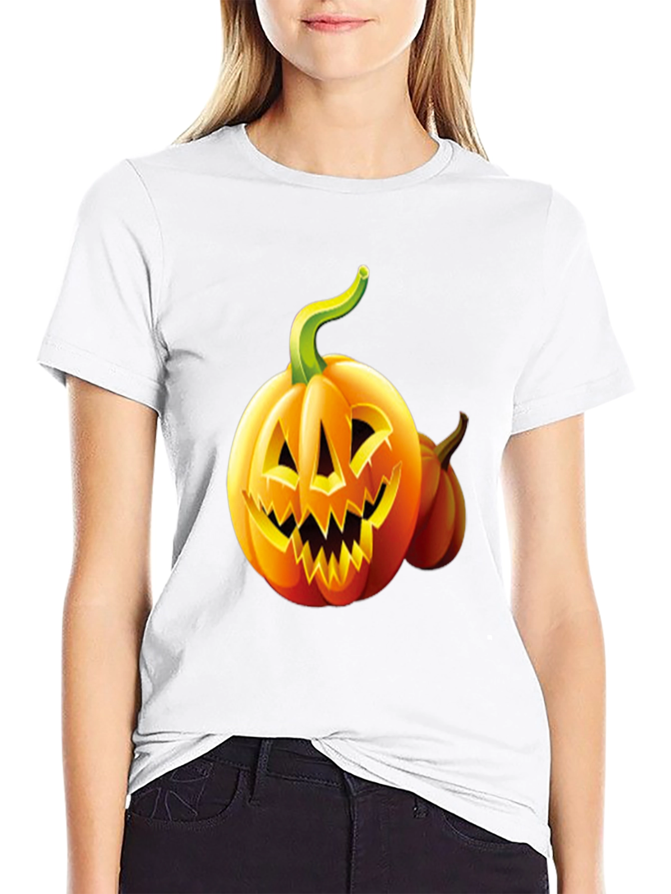 Spooky Pumpkin Graphic Tee - Halloween Shirt