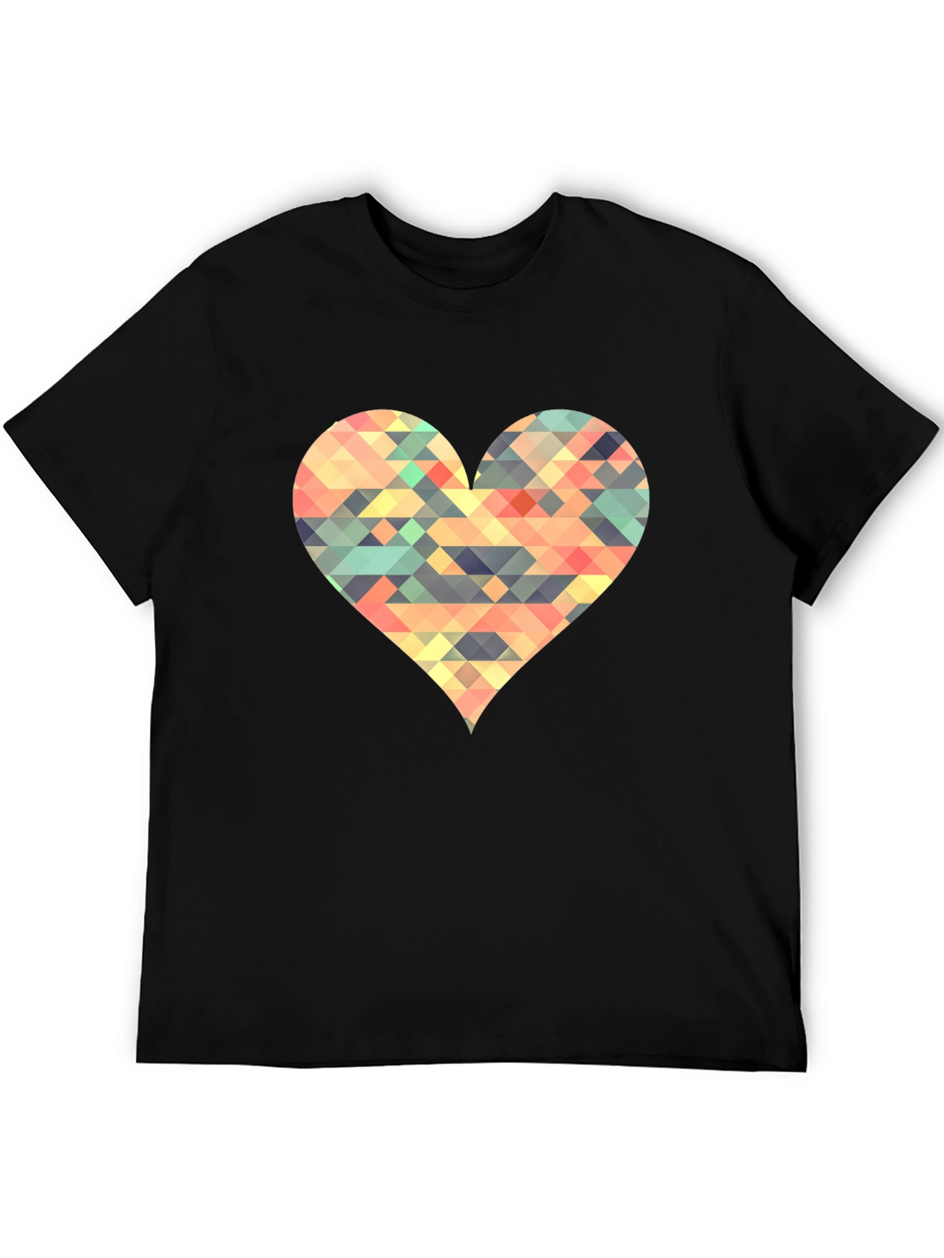 Geometric Heart Black T-Shirt