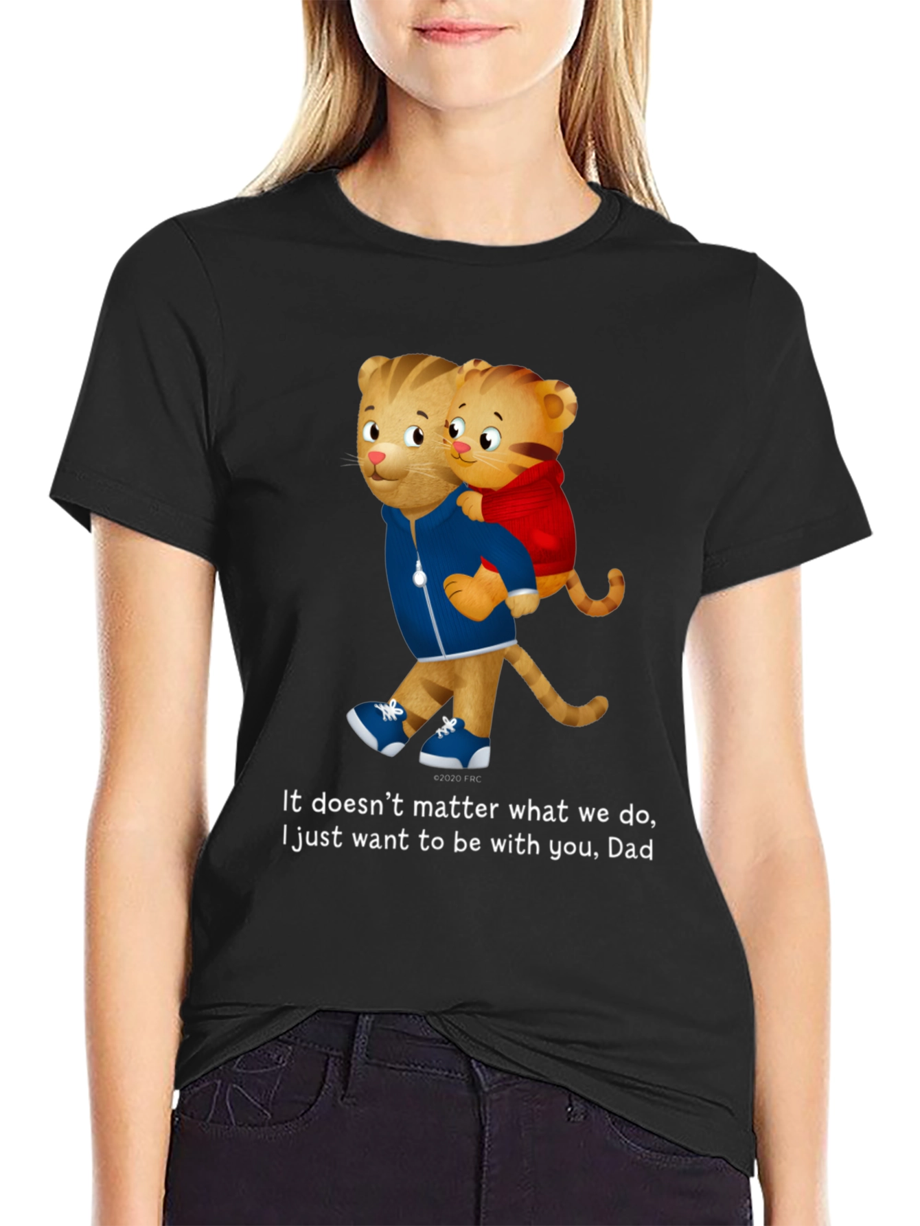 Daniel Tiger Dad and Son Black T-Shirt