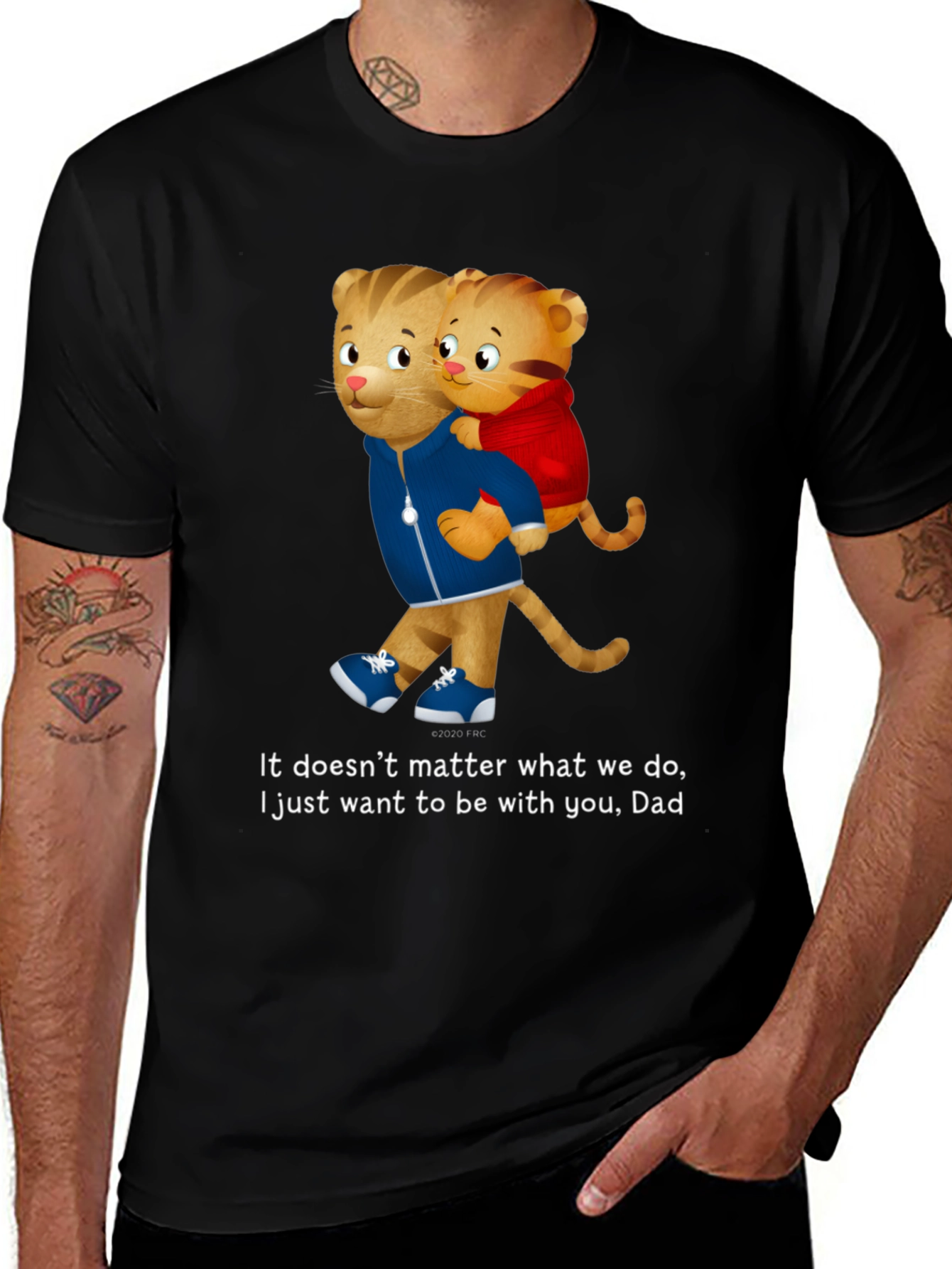 Daniel Tiger Dad and Son Black T-Shirt