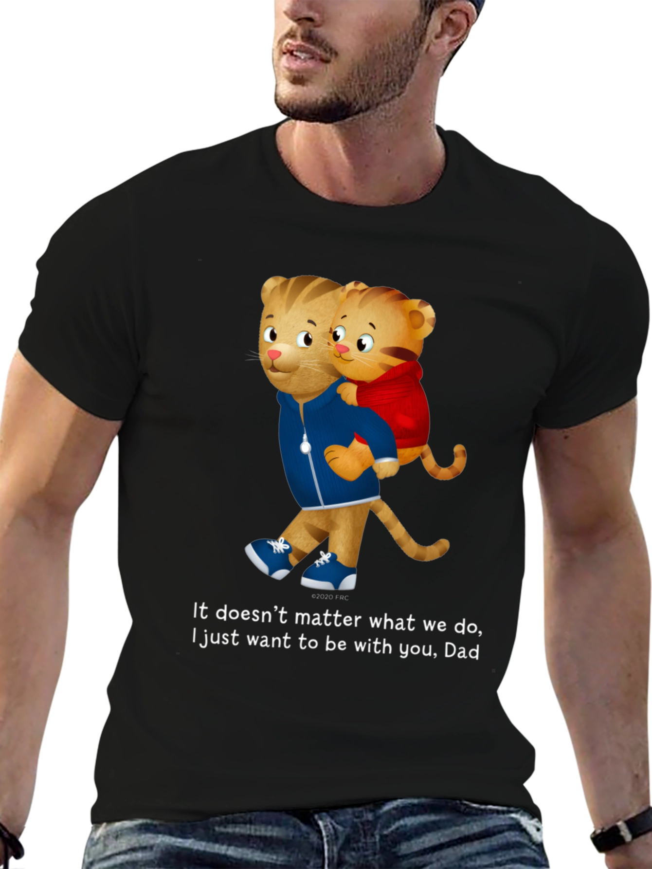 Daniel Tiger Dad and Son Black T-Shirt