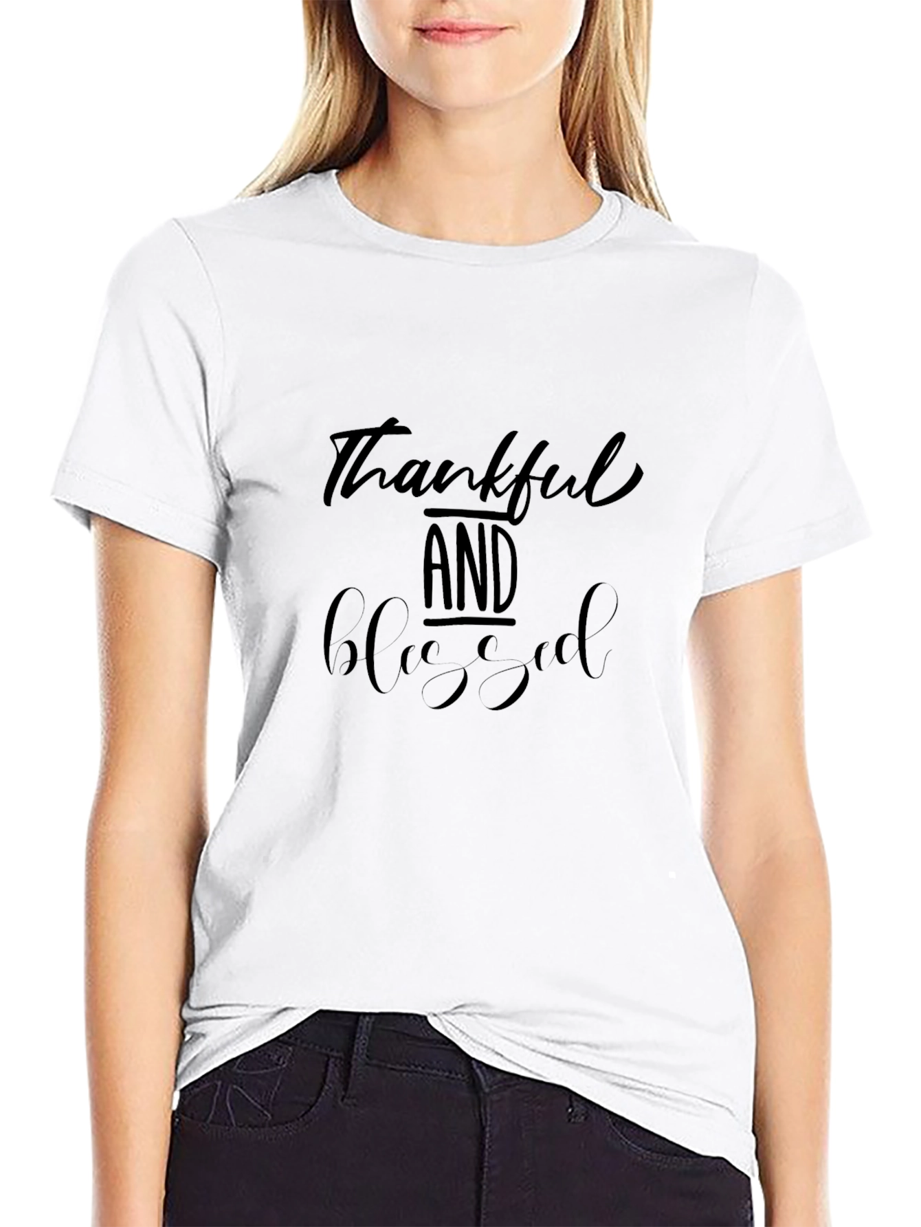 Thankful & Blessed Graphic Tee - Black