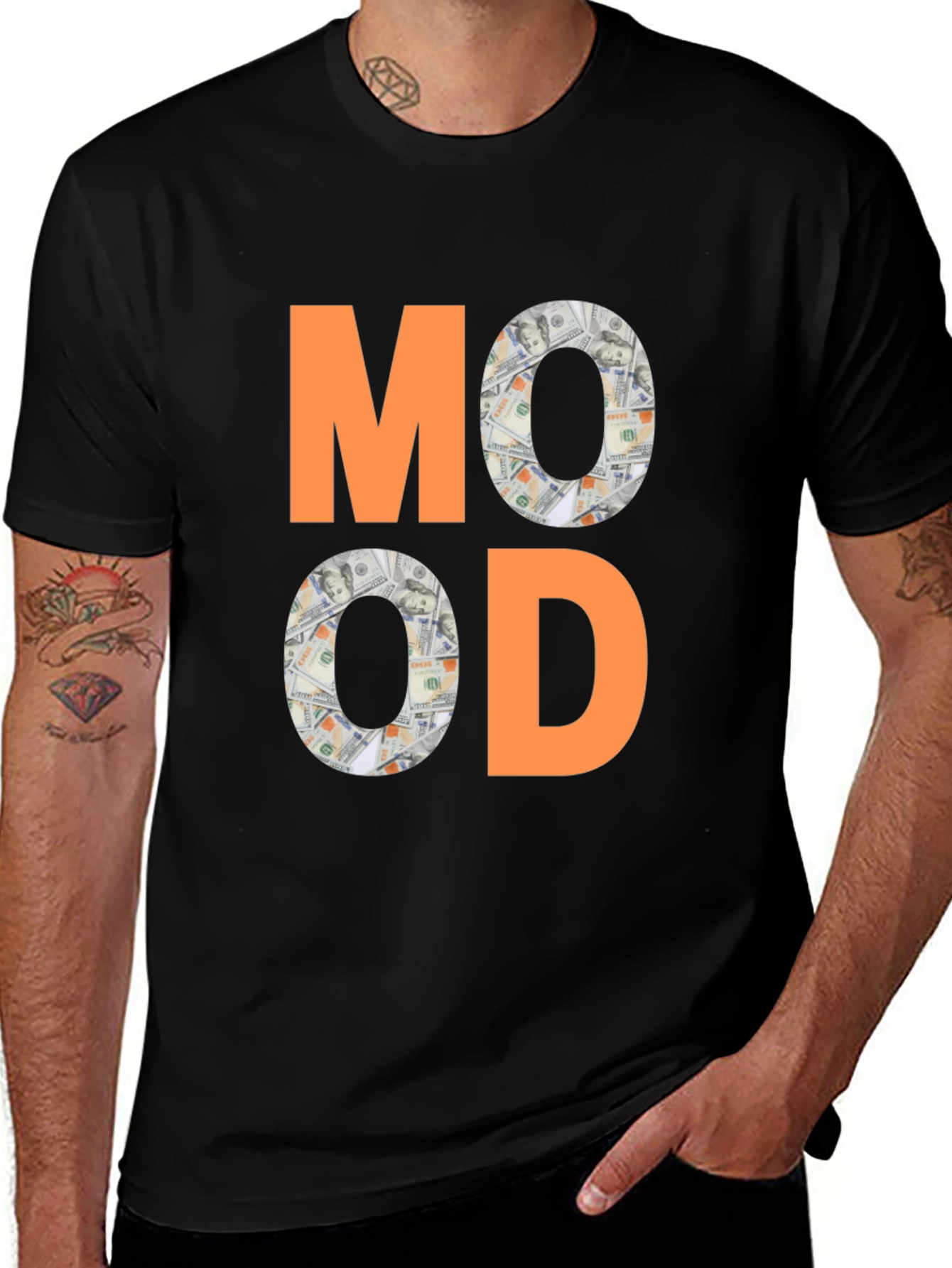Mood Money Graphic Tee - Black Cotton T-Shirt