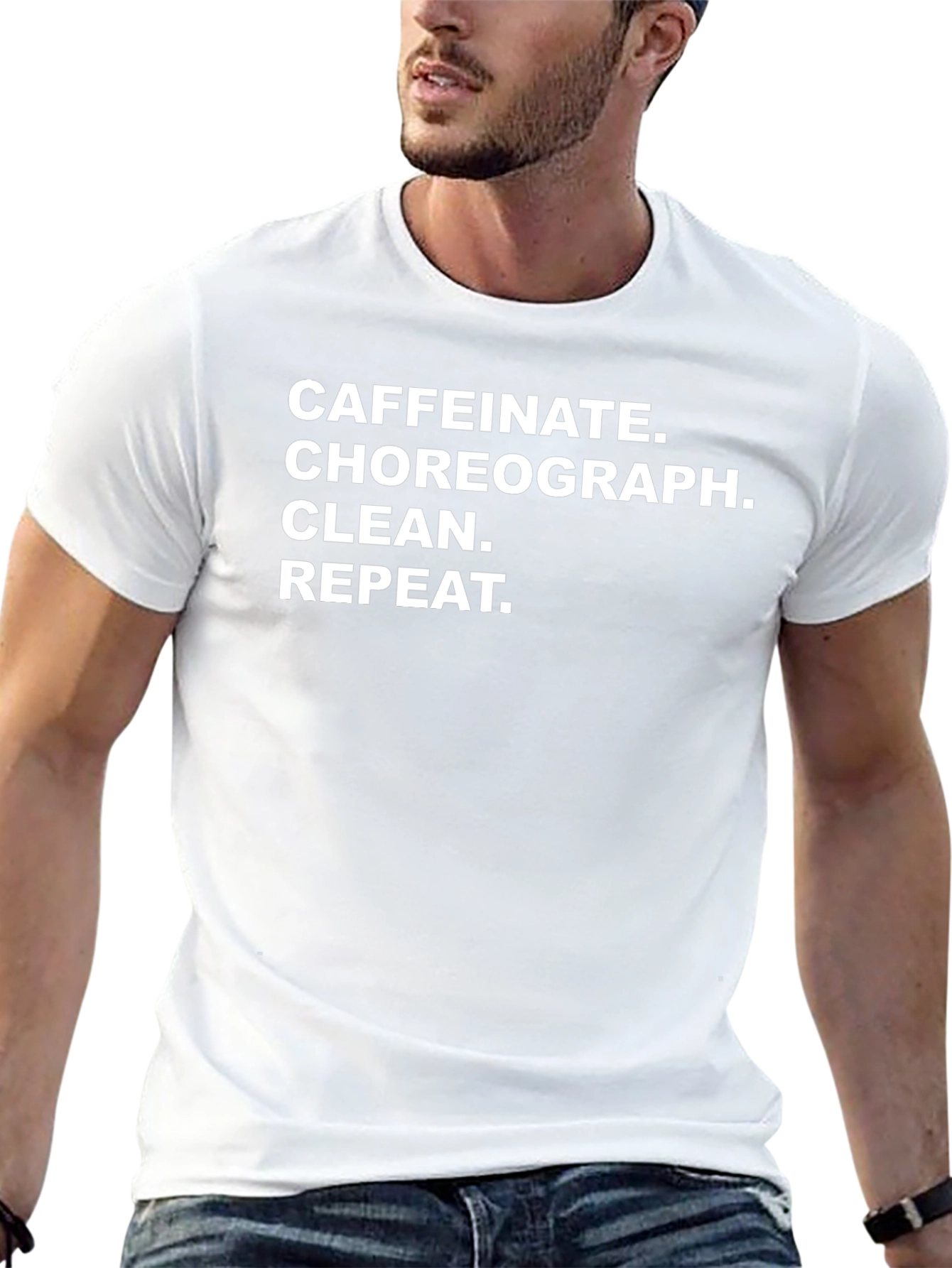 Caffeinate Choreograph Clean Repeat Black T-Shirt