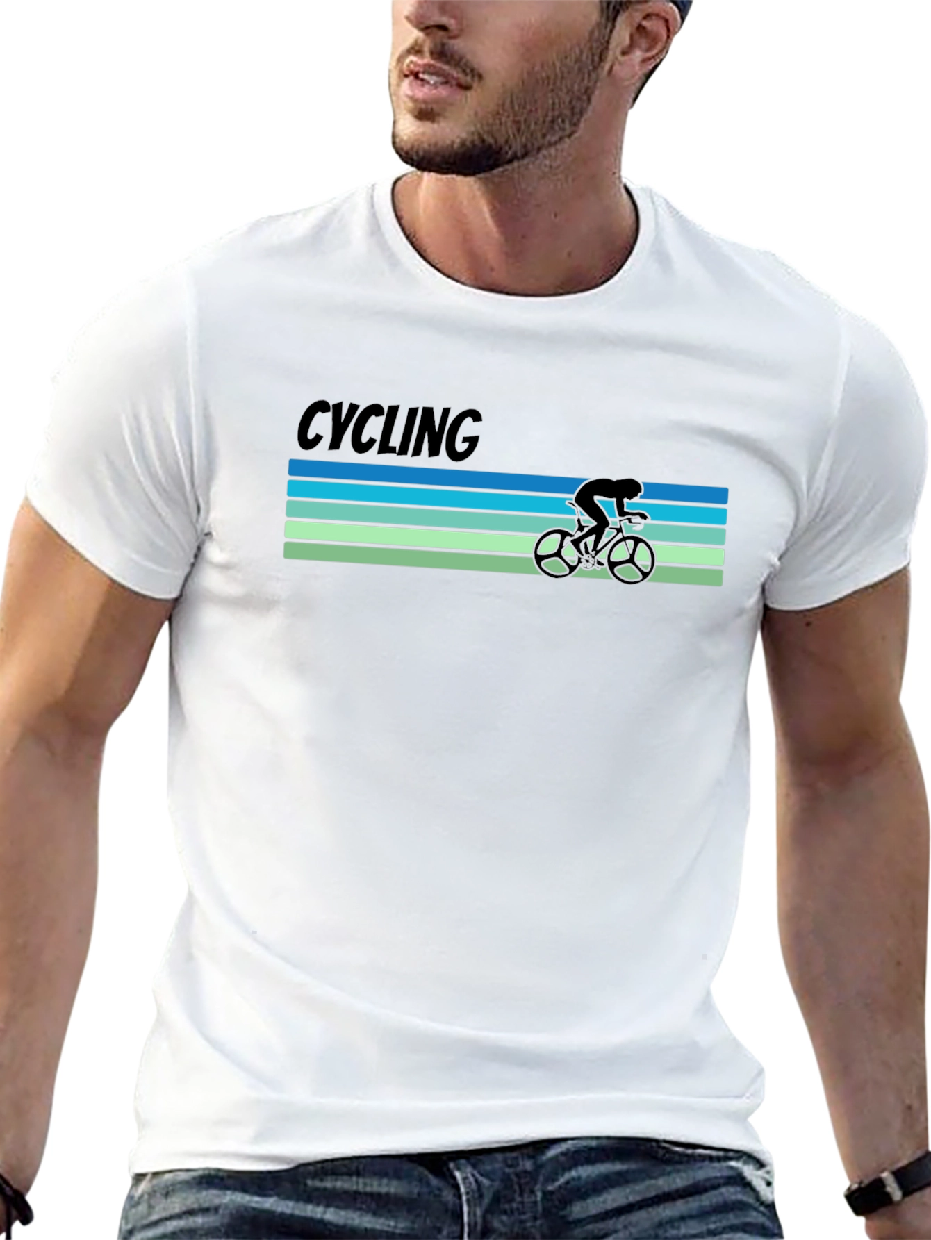 Cycling Retro T-Shirt -  Bicycle Rider Tee