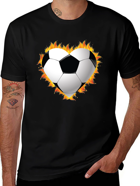 Fiery Soccer Heart T-Shirt