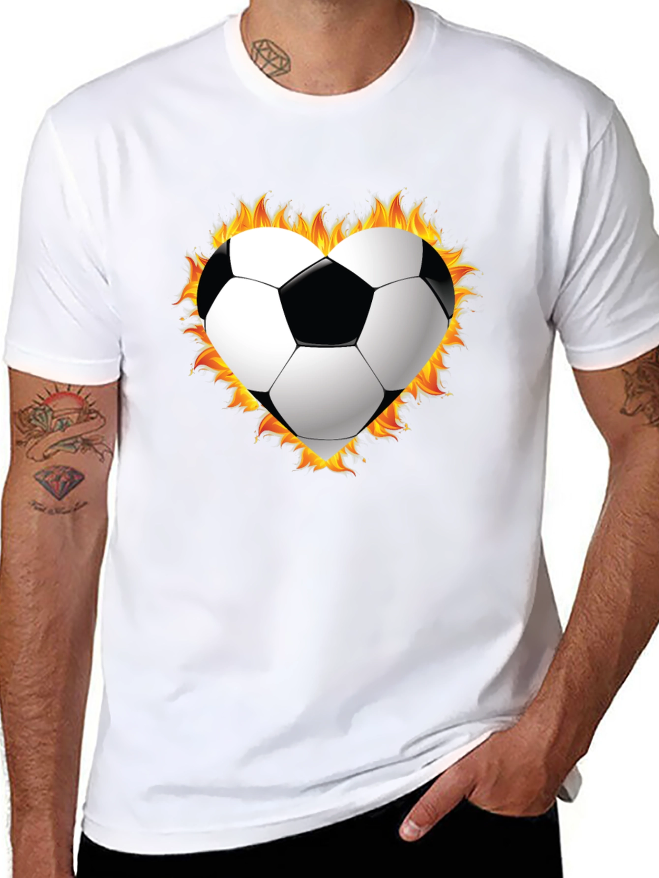 Fiery Soccer Heart T-Shirt
