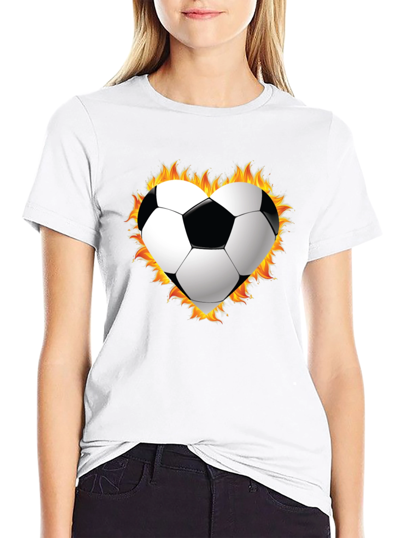 Fiery Soccer Heart T-Shirt
