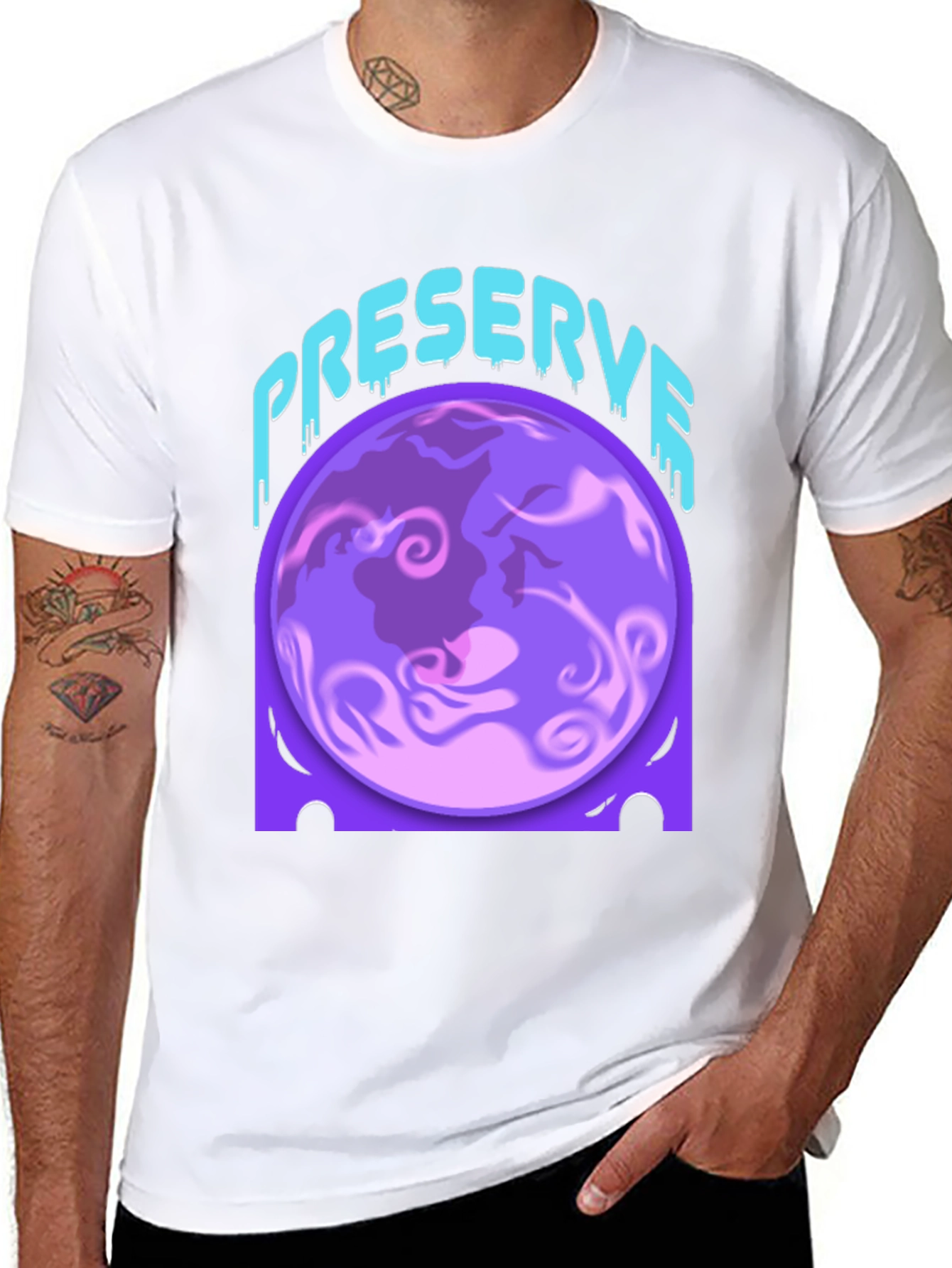 Preserve Planet Graphic Tee - Black Cotton Blend