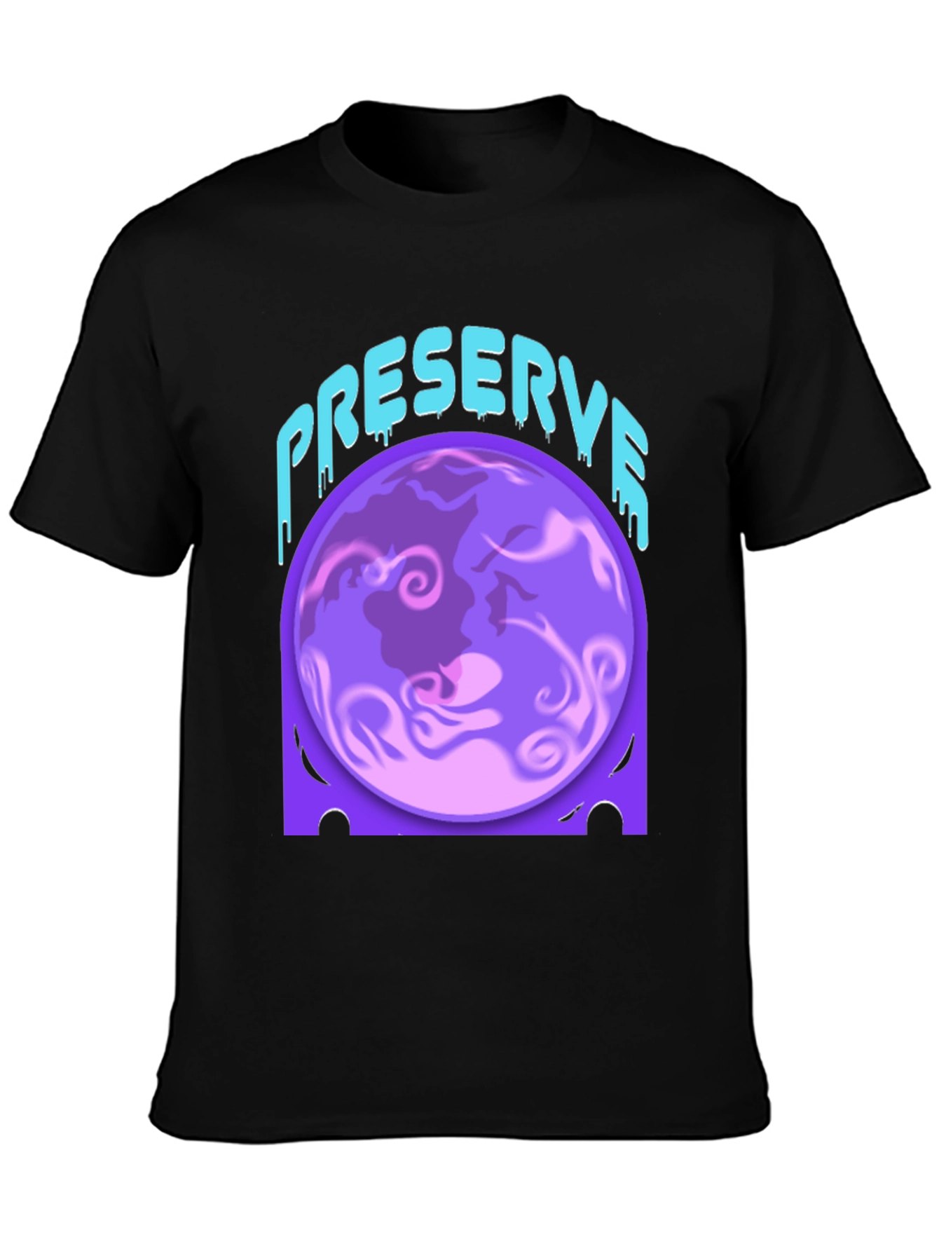 Preserve Planet Graphic Tee - Black Cotton Blend