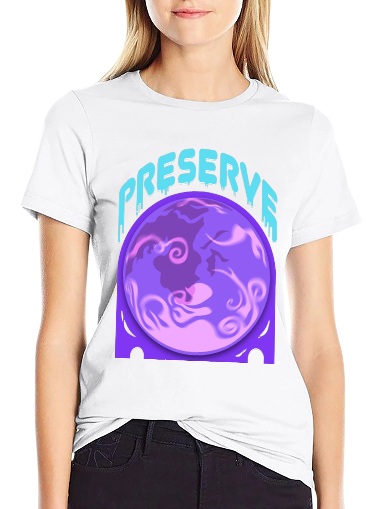Preserve Planet Graphic Tee - Black Cotton Blend