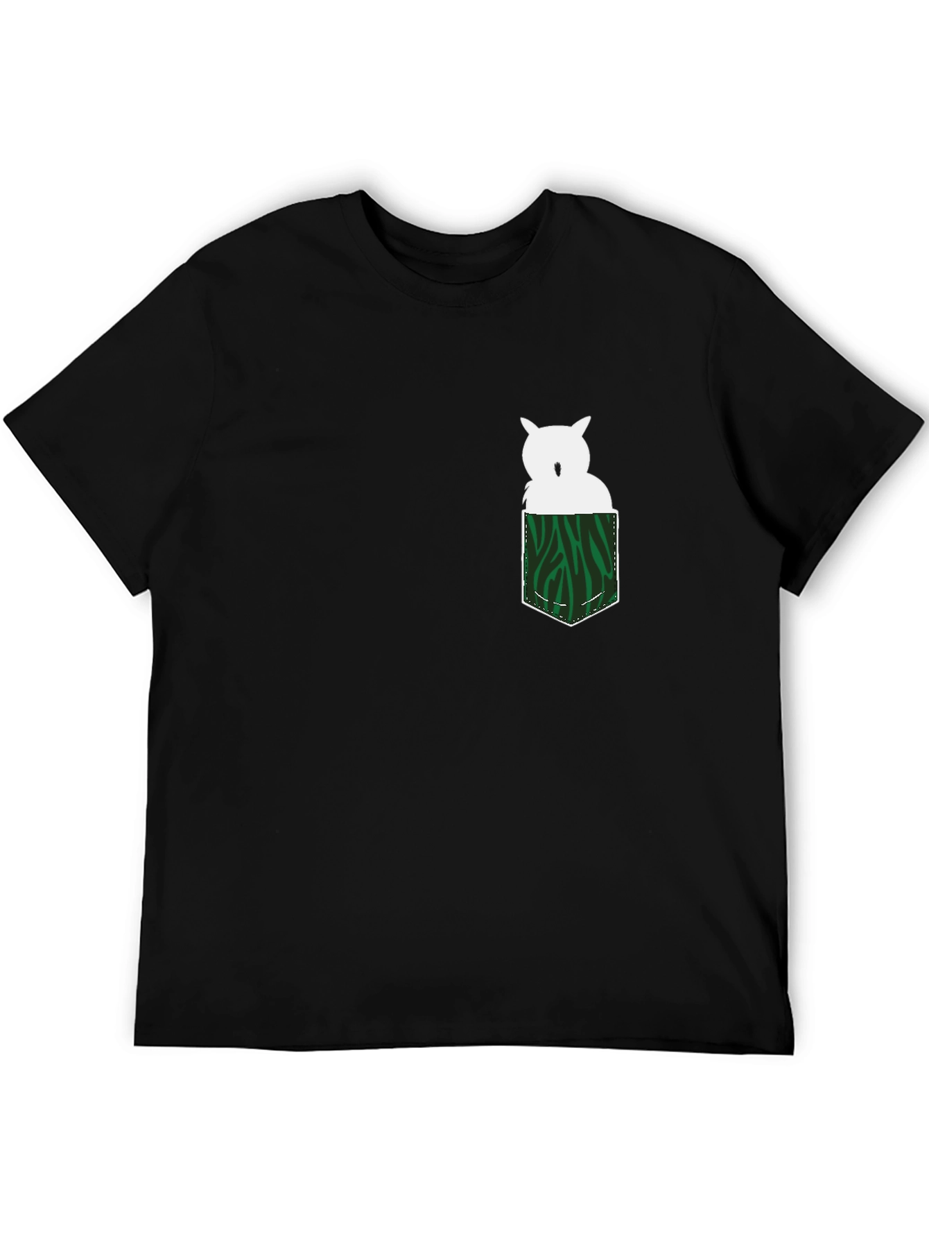 Owl in Pocket Graphic Tee - Mens Black T-Shirt