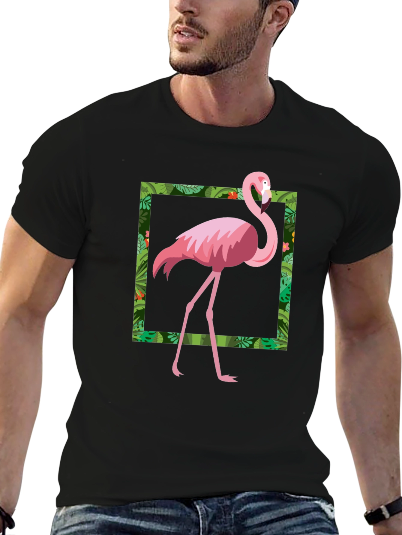 Tropical Flamingo Graphic T-Shirt